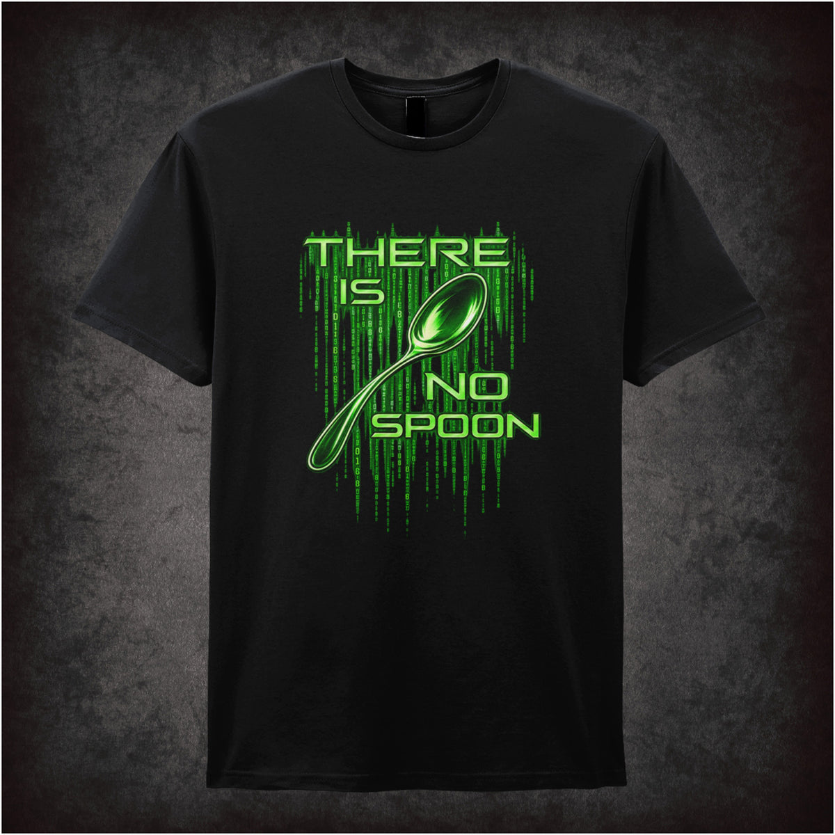 ‘There is no spoon’ quote T-shirt in black from The Matrix
