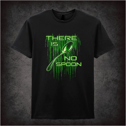 ‘There is no spoon’ quote T-shirt in black from The Matrix