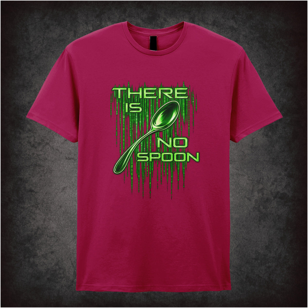 ‘There is no spoon’ quote T-shirt in cardinal red from The Matrix