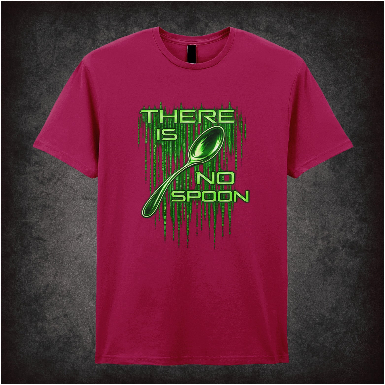 ‘There is no spoon’ quote T-shirt in cardinal red from The Matrix