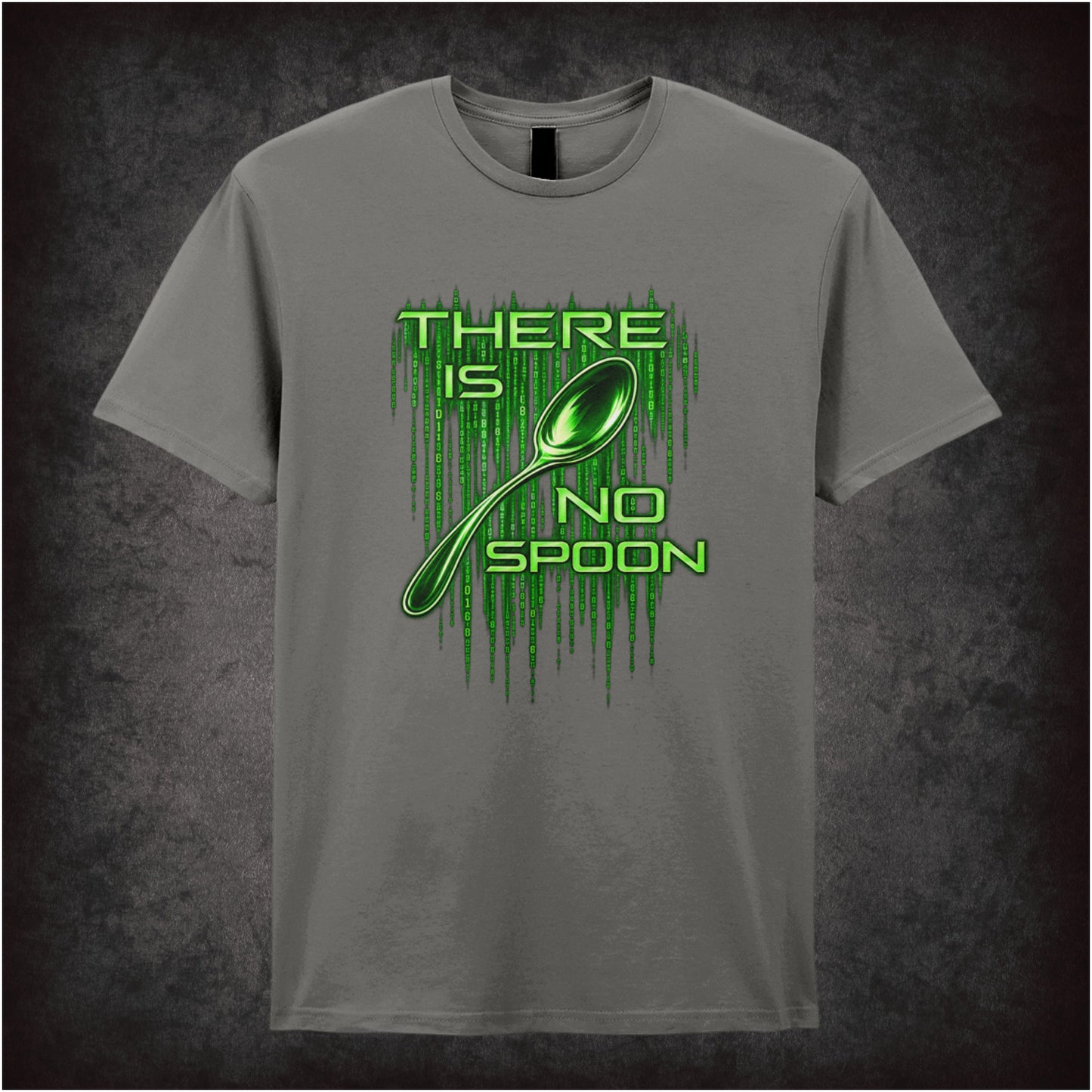 ‘There is no spoon’ quote T-shirt in charcoal from The Matrix
