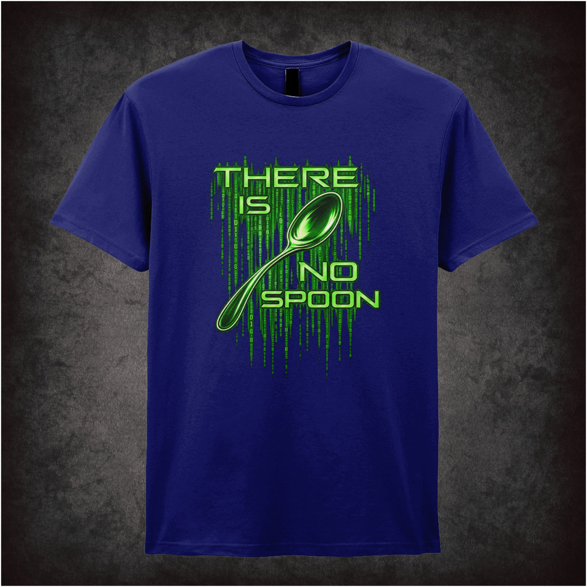 ‘There is no spoon’ quote T-shirt in navy from The Matrix
