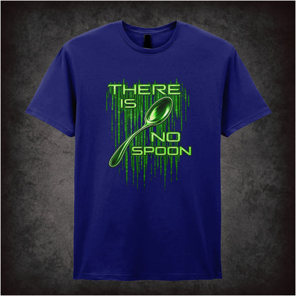 ‘There is no spoon’ quote T-shirt in navy from The Matrix