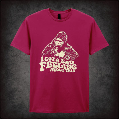 “Bollo ‘I got a bad feeling about this’ T-shirt in cardinal red from The Mighty Boosh”