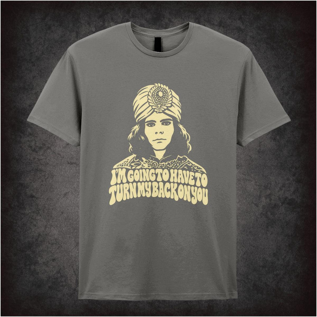 “Naboo ‘I’m going to have to turn my back on you’ T-shirt in charcoal from The Mighty Boosh”