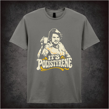 “Bob Fossil ‘It’s polystyrene’ T-shirt in charcoal from The Mighty Boosh”