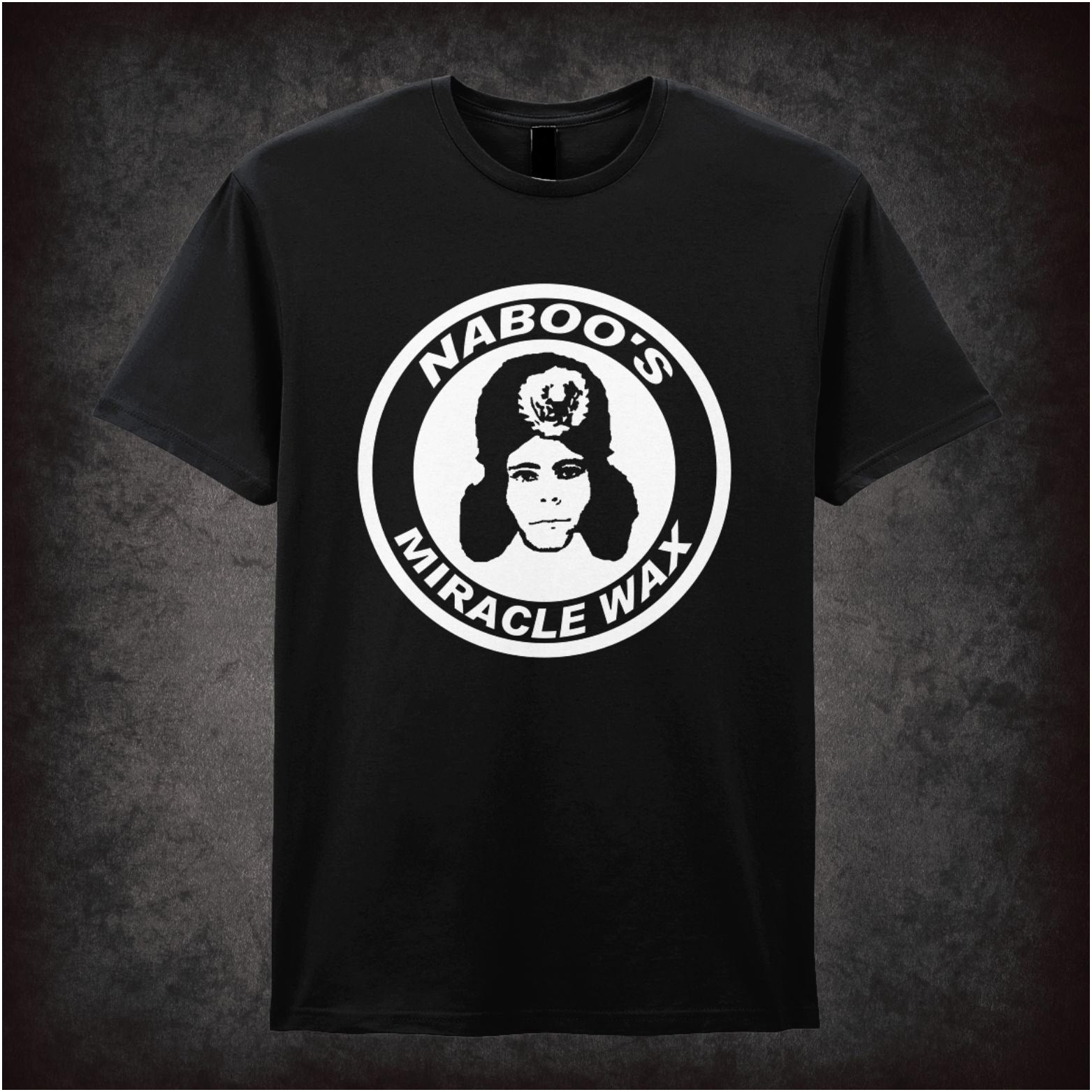 “‘Naboo’s Miracle Wax’ T-shirt from The Mighty Boosh”