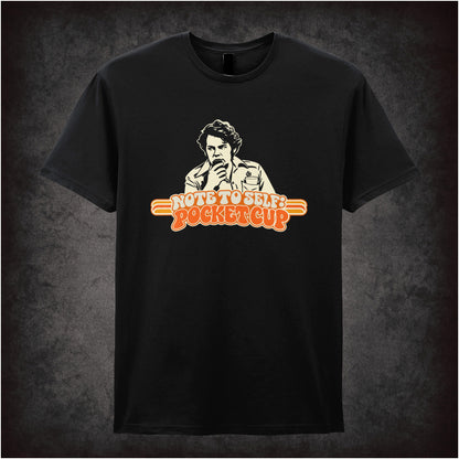 “Bob Fossil ‘Note to self: pocket cup’ T-shirt in black from The Mighty Boosh”
