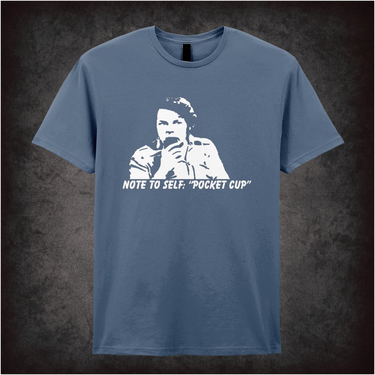“Bob Fossil ‘Note to self: pocket cup’ T-shirt from The Mighty Boosh”