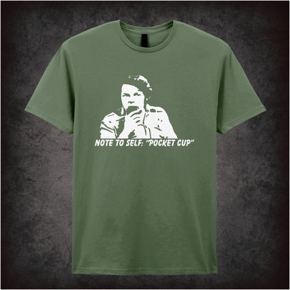 Note To Self: Pocket Cup – Cult British Comedy Graphic T-Shirt