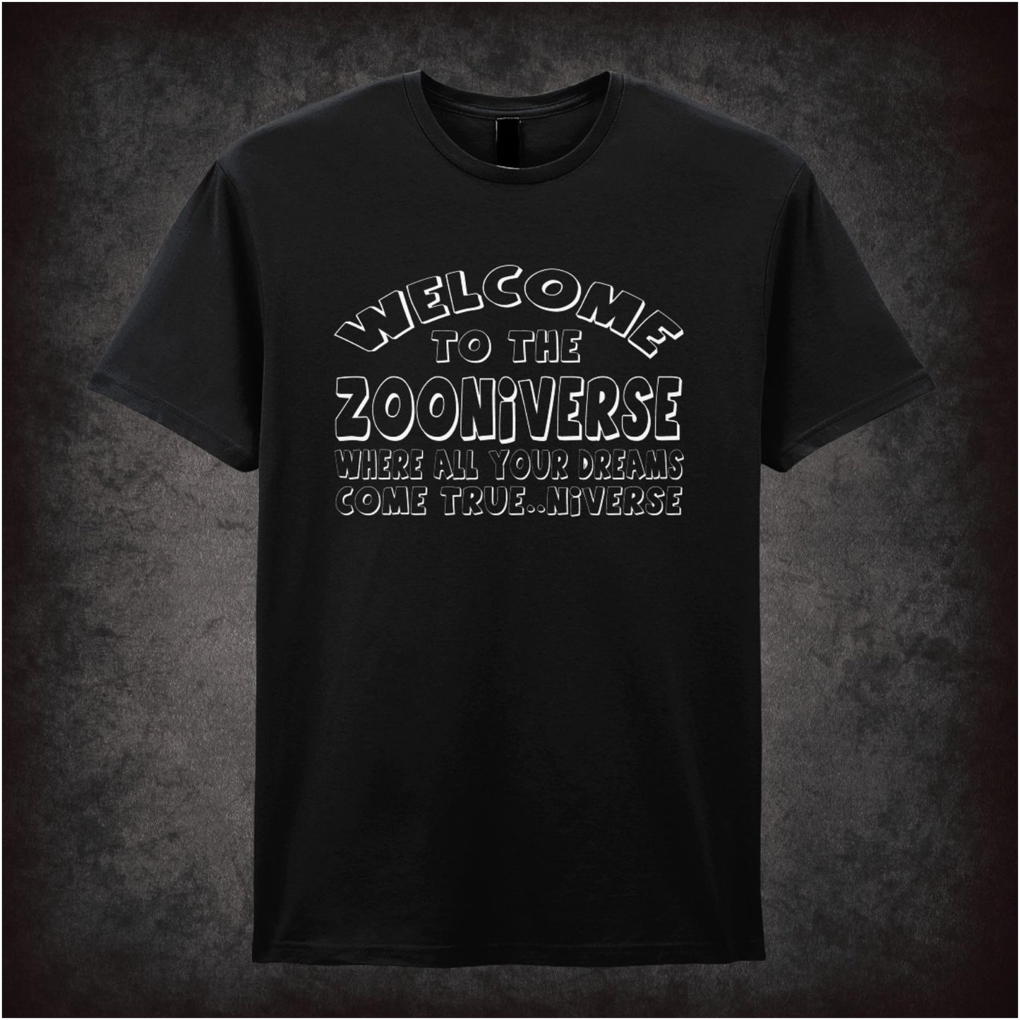 “‘Welcome to the Zooniverse’ T-shirt from The Mighty Boosh”