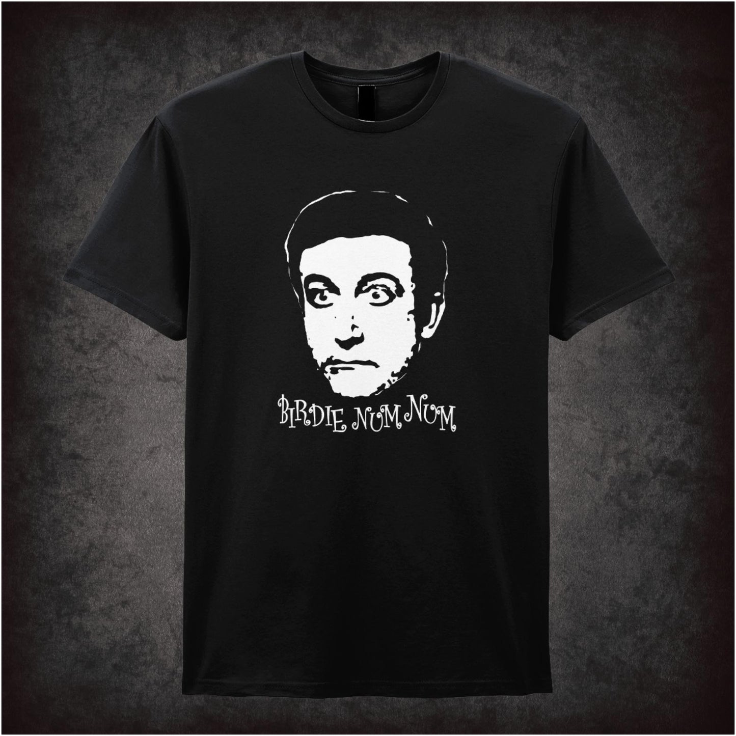 Birdie Num Num – Cult Comedy Graphic T-Shirt