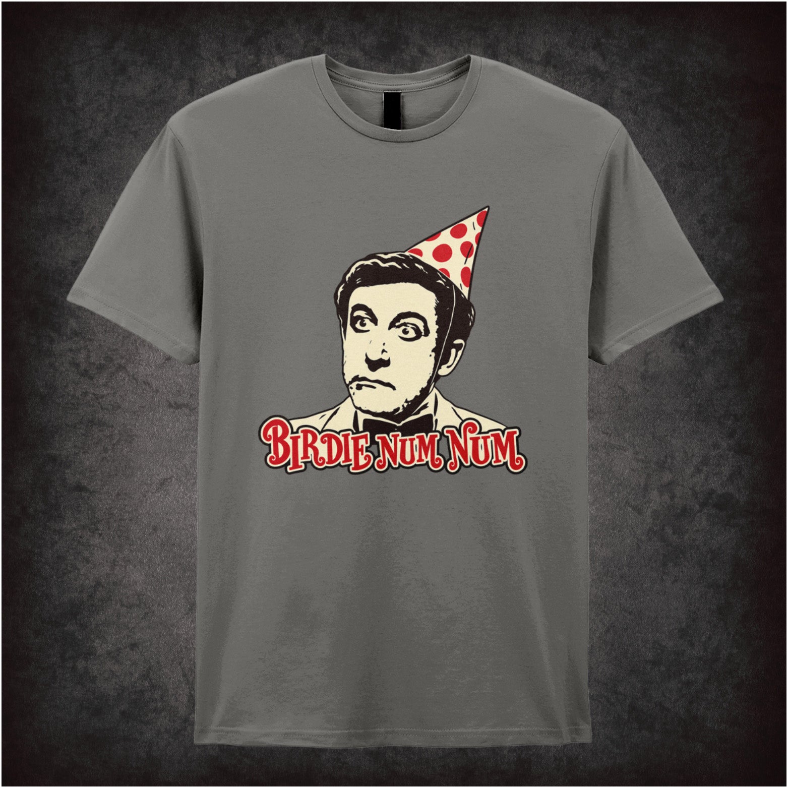 ‘Birdie num num’ Hrundi V. Bakshi T-shirt in charcoal from The Party