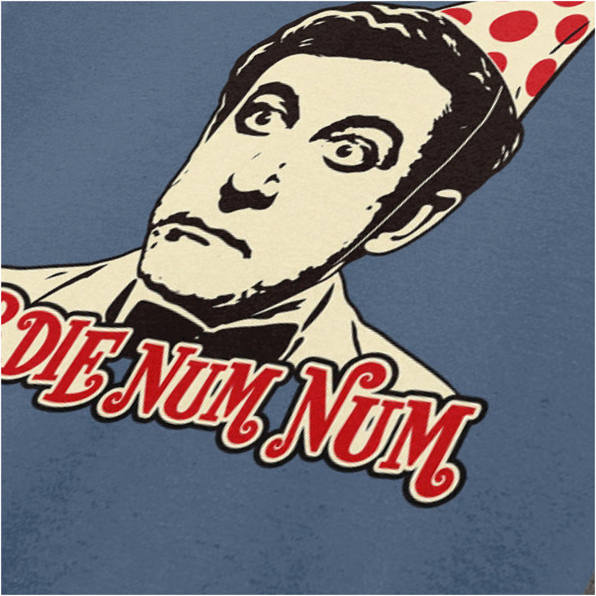 ‘Birdie num num’ Hrundi V. Bakshi close up T-shirt in indigo from The Party