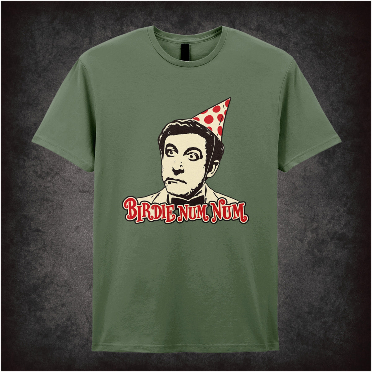 ‘Birdie num num’ Hrundi V. Bakshi T-shirt in military green from The Party
