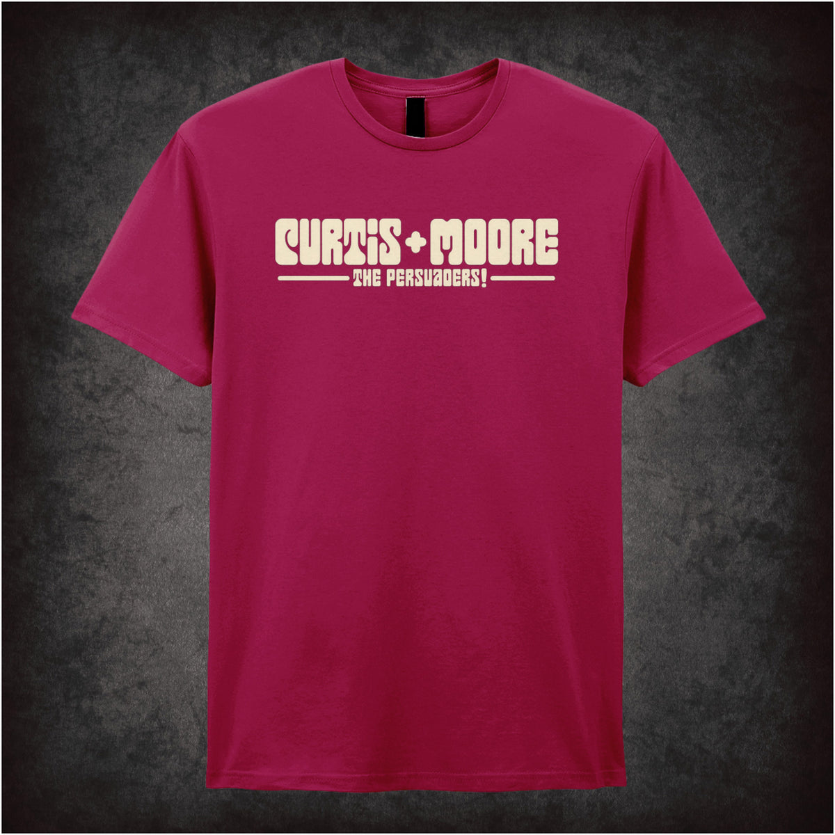 “Curtis & Moore T-shirt in cardinal red from The Persuaders!”
