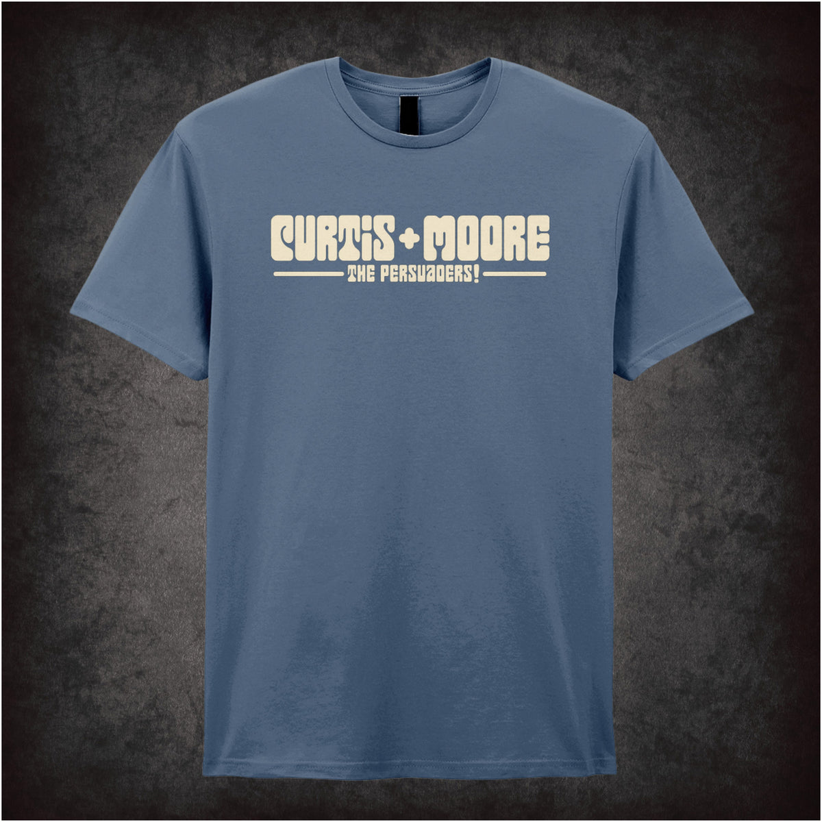 “Curtis & Moore T-shirt in indigo from The Persuaders!”