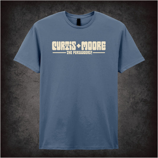 “Curtis & Moore T-shirt in indigo from The Persuaders!”
