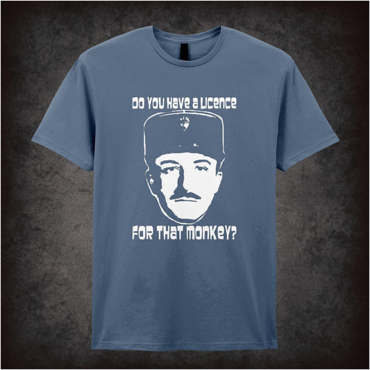 Do You Have a Licence for That Monkey The Pink Panther inspired unisex T-shirt with graphic design