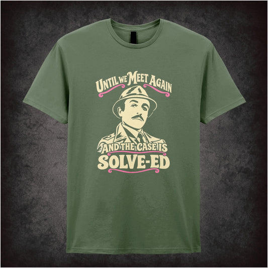Inspector Clouseau ‘Until we meet again… the case is solve-ed’ T-shirt in military green from The Pink Panther