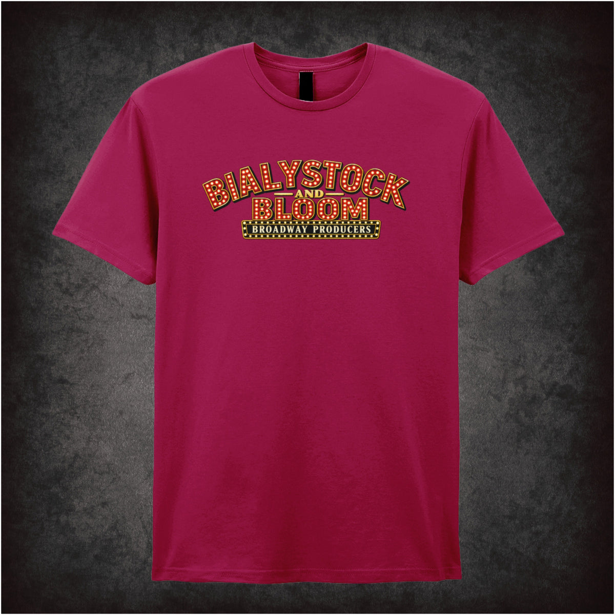 Bialystock and Bloom broadway producers T-shirt in cardinal red from The Producers