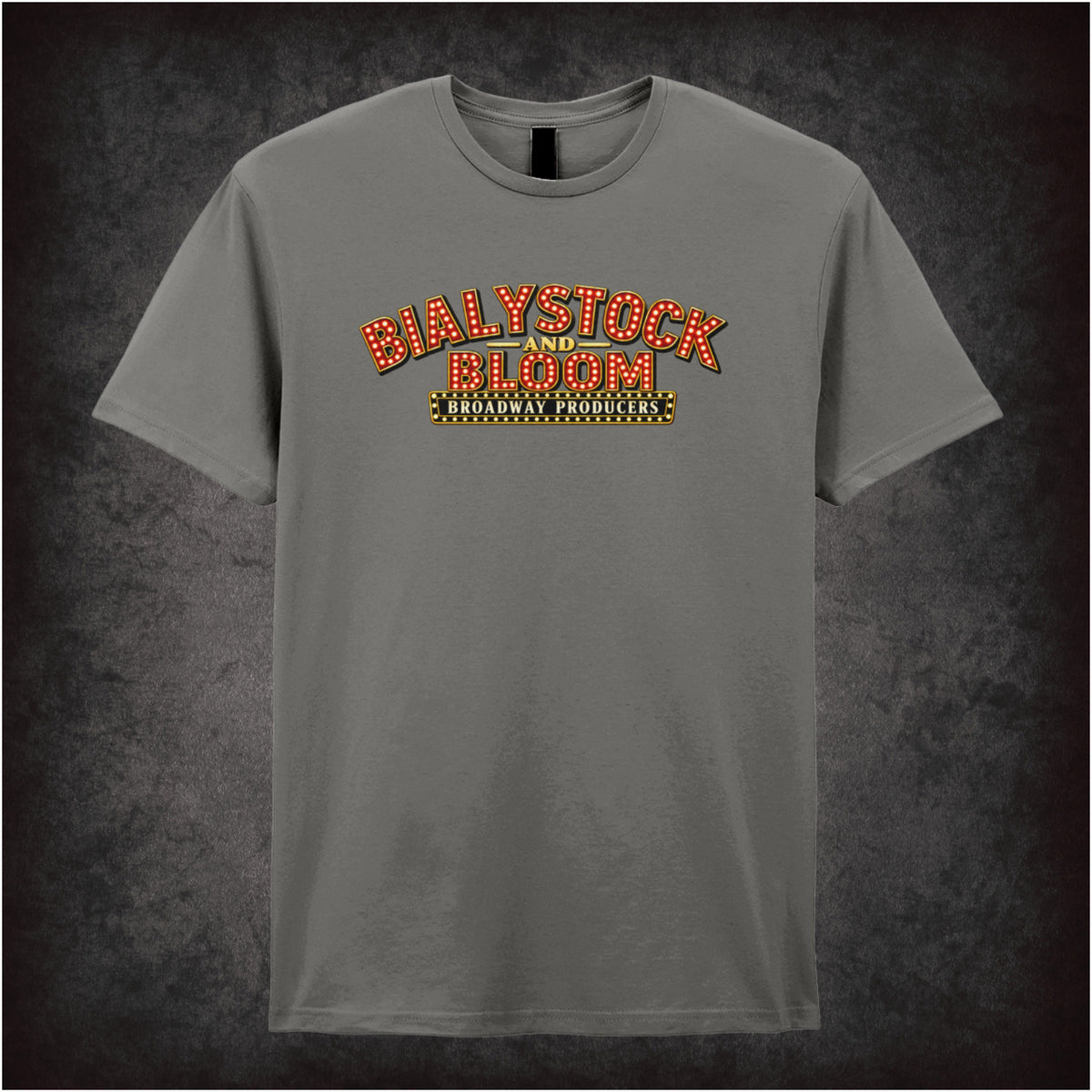Bialystock and Bloom broadway producers T-shirt in charcoal from The Producers