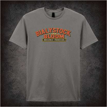 Bialystock and Bloom broadway producers T-shirt in charcoal from The Producers