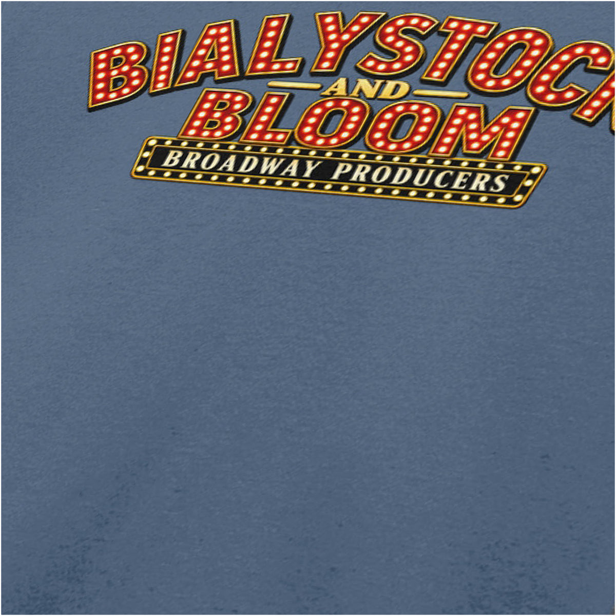 Bialystock and Bloom broadway producers close up T-shirt in indigo from The Producers