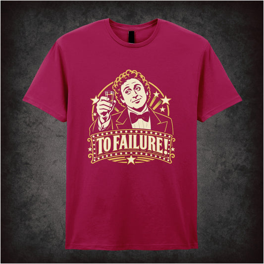 Leo Bloom To Failure T-shirt in cardinal red from The Producers