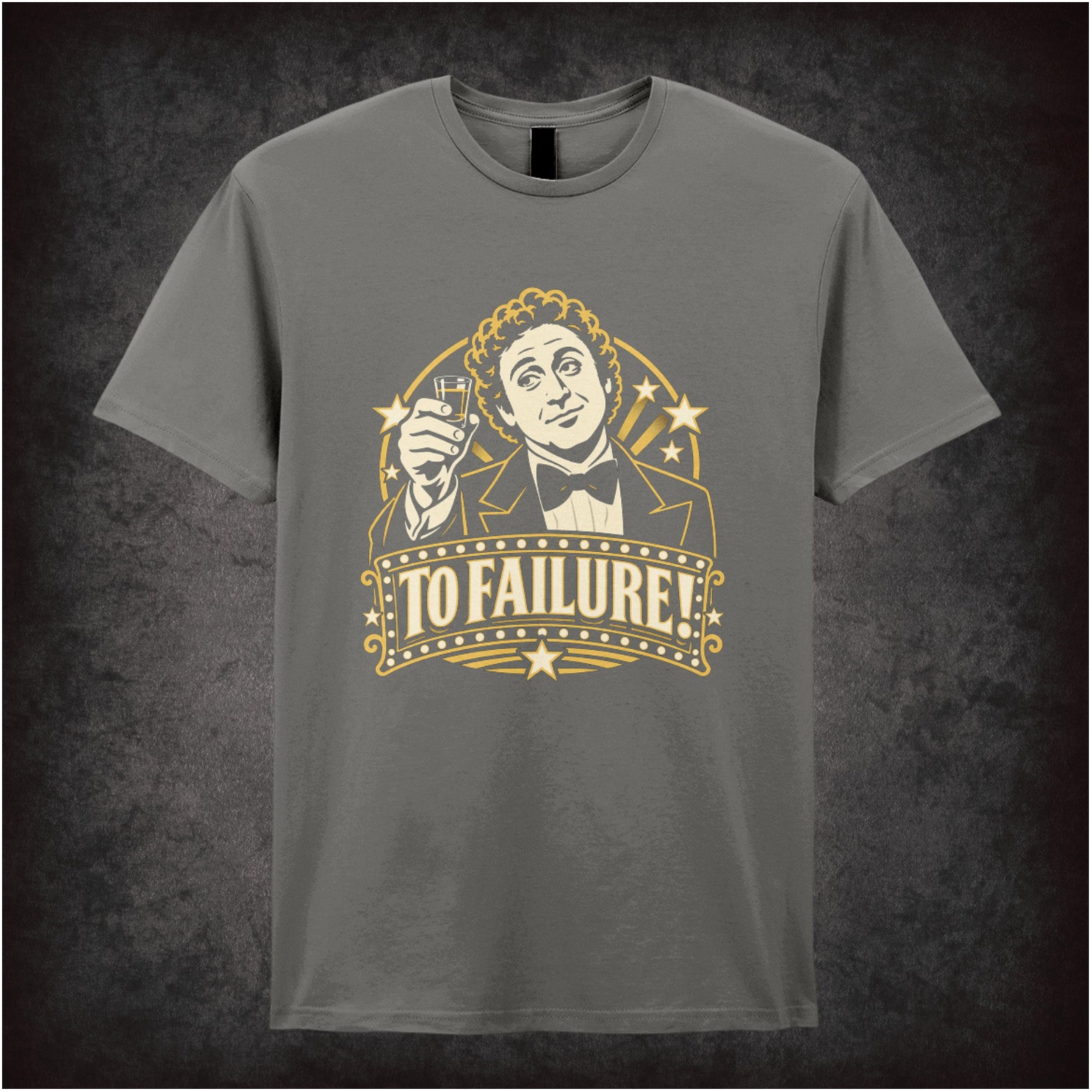 Leo Bloom To Failure T-shirt in charcoal from The Producers
