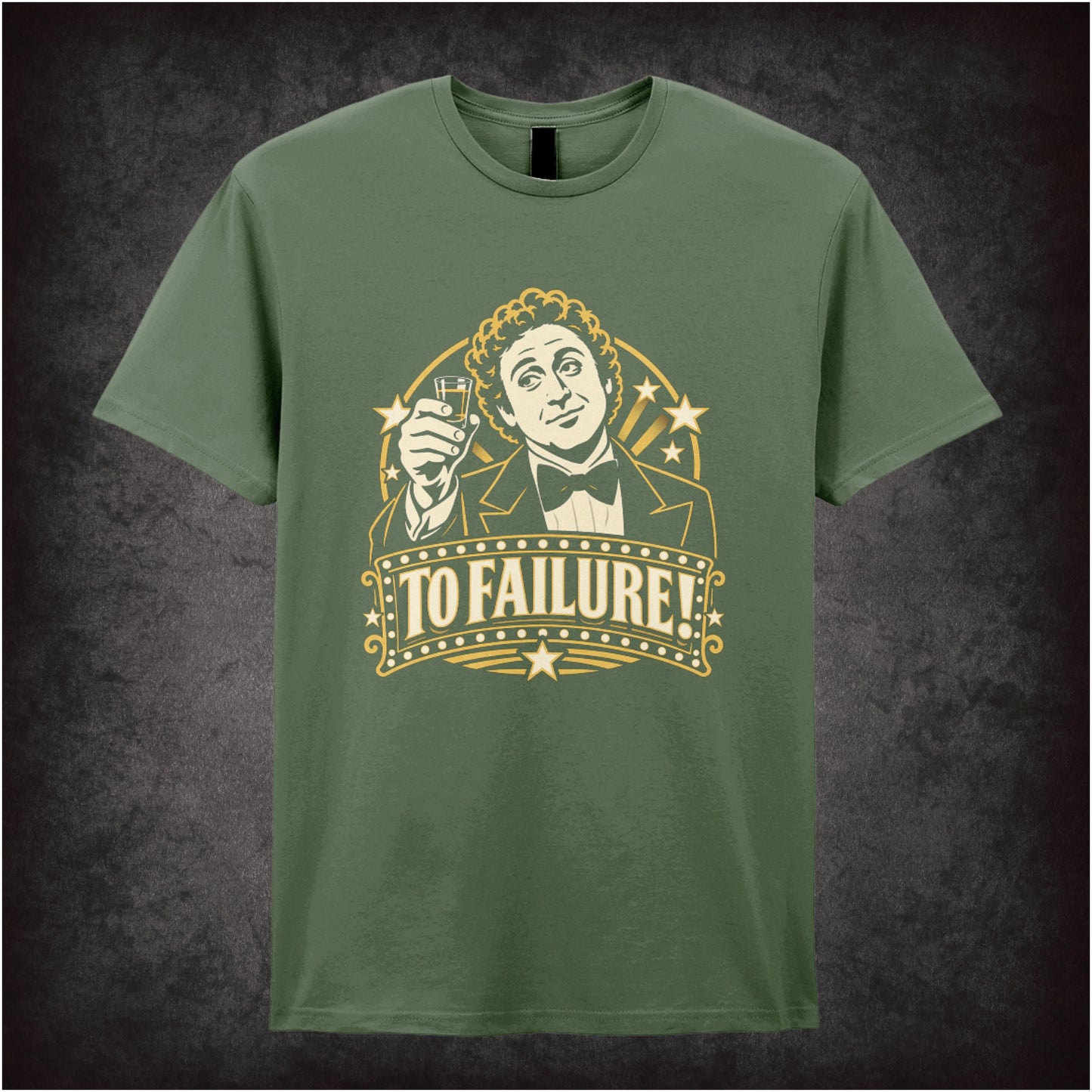 Leo Bloom To Failure T-shirt in military green from The Producers