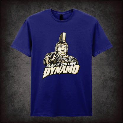‘Clap if you love Dynamo’ T-shirt in navy from The Running Man