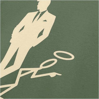 “‘The Saint’ silhouette logo close up T-shirt in military green from The Saint”