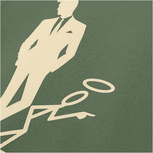 “‘The Saint’ silhouette logo close up T-shirt in military green from The Saint”