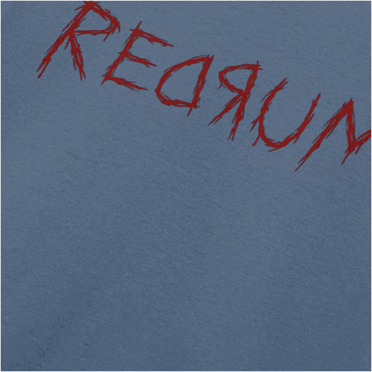 ‘Redrum’ mirror text close up T-shirt in indigo from The Shining