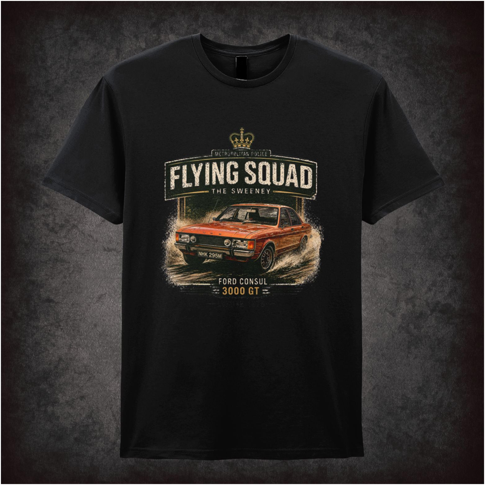 “‘flying squad’ T-shirt from The Sweeney”