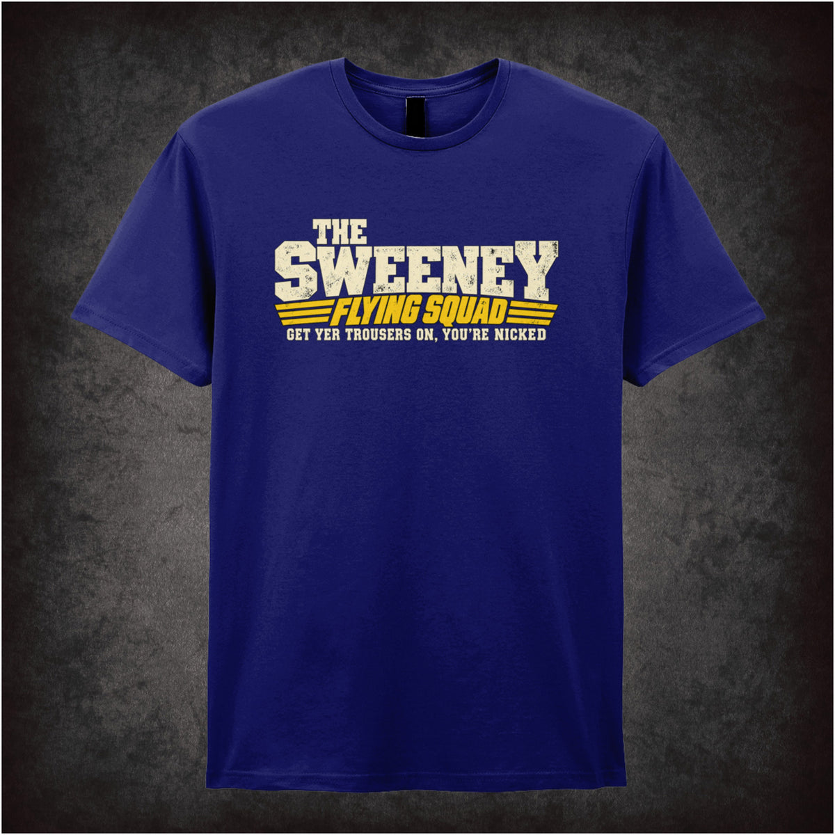 “‘flying squad’ T-shirt in navy from The Sweeney”