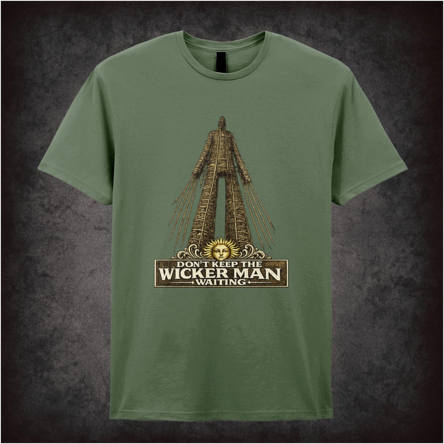 ‘dont keep the wicker man waiting’ quote T-shirt from The Wicker Man