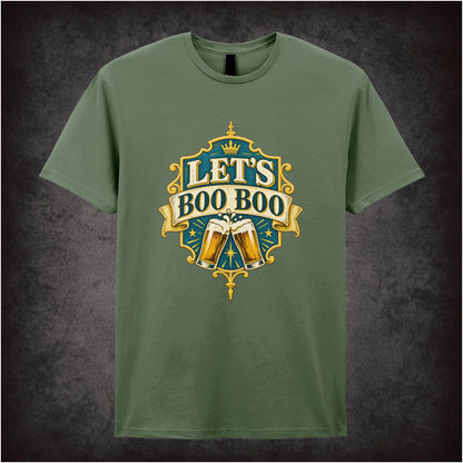 ‘Let's Boo Boo’ quote T-shirt in military green from The Worlds End