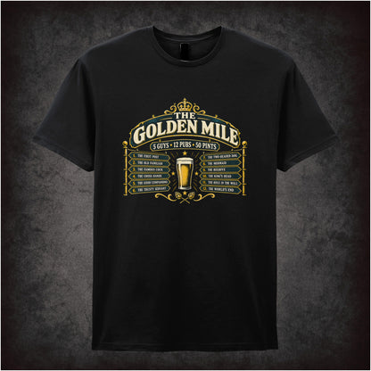‘The Golden Mile’ quote T-shirt in black from The Worlds End