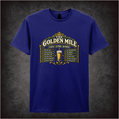 ‘The Golden Mile’ quote T-shirt in navy from The Worlds End
