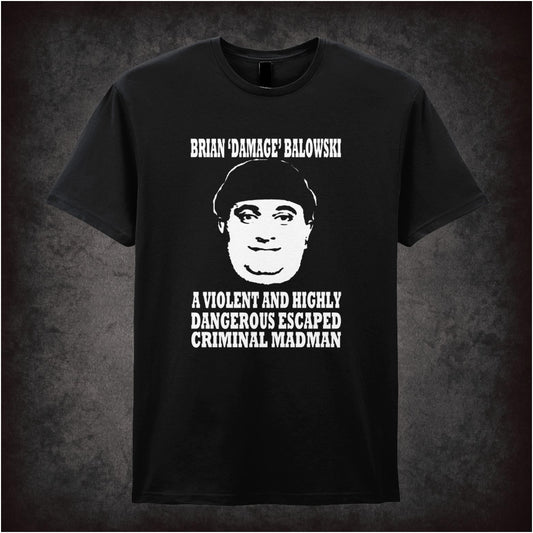 “Brian Damage Balowski” T-shirt from The Young Ones