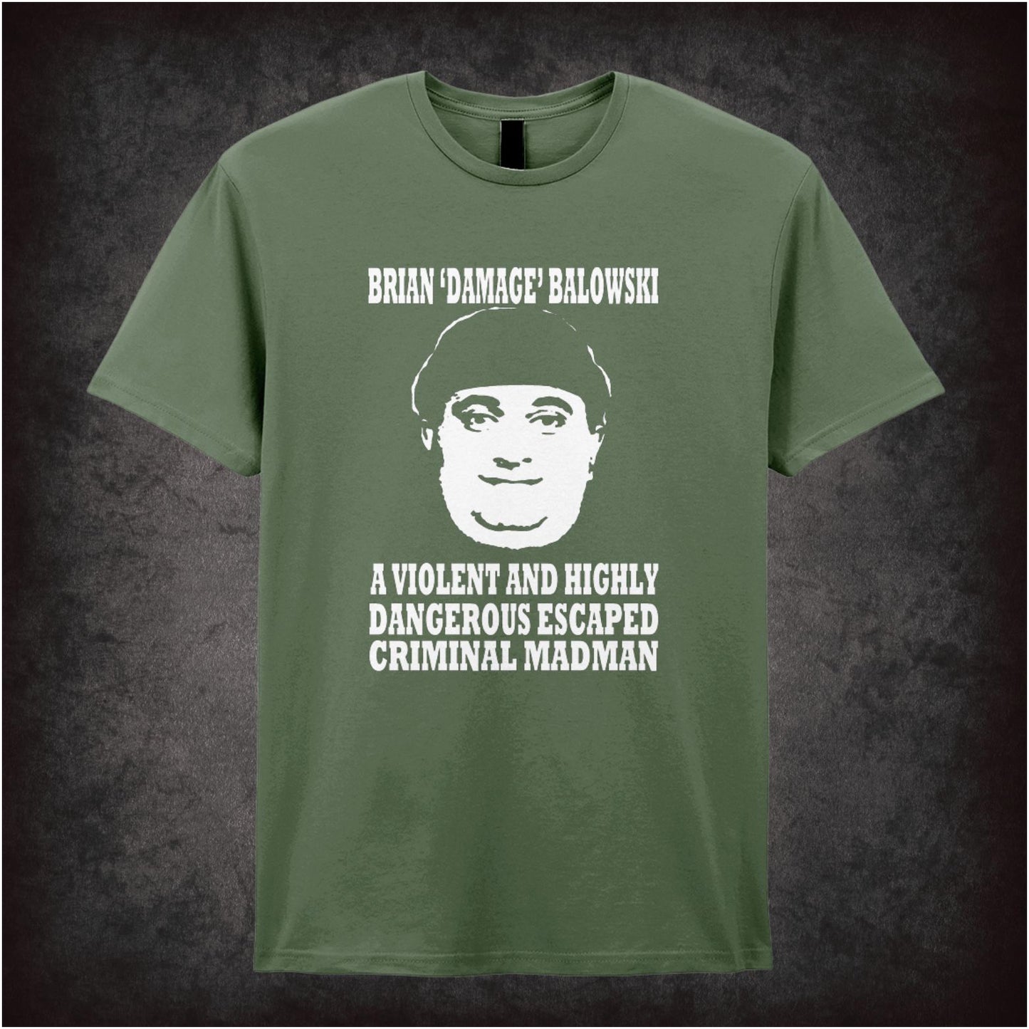 Brian Damage Balowski – Cult British Comedy Graphic T-Shirt