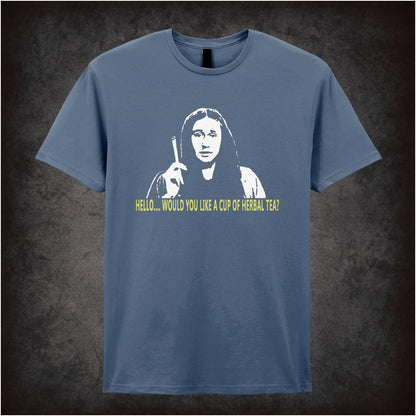 Hello, Would You Like A Cup Of Herbal Tea? – Cult British Comedy Graphic T-Shirt