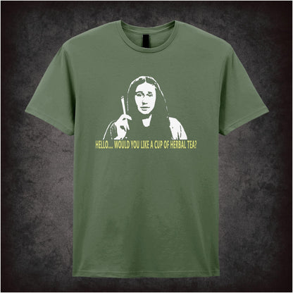 Hello, Would You Like A Cup Of Herbal Tea? – Cult British Comedy Graphic T-Shirt