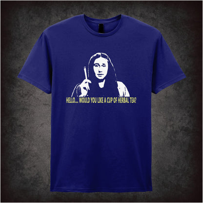 Hello, Would You Like A Cup Of Herbal Tea? – Cult British Comedy Graphic T-Shirt
