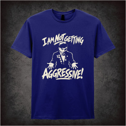 “I Am Not Getting Aggressive” T-shirt in navy from The Young Ones