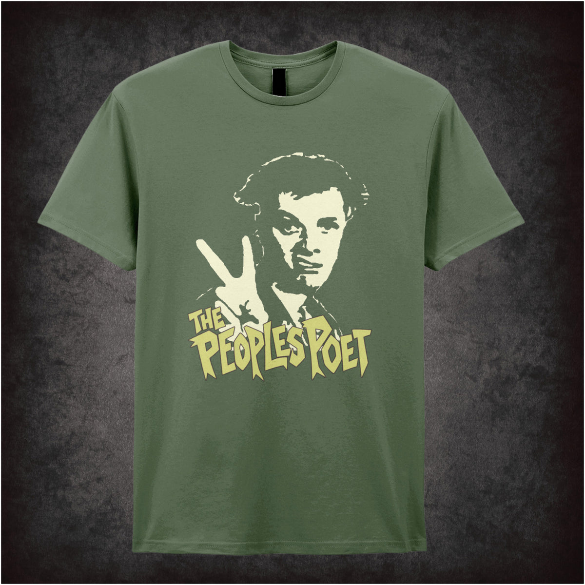 Rick “The Peoples Poet” T-shirt in military green from The Young Ones