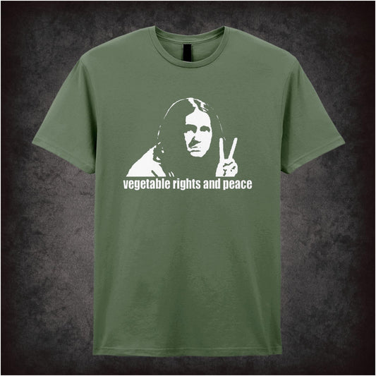 Vegetable Rights And Peace – Cult British Comedy Graphic T-Shirt