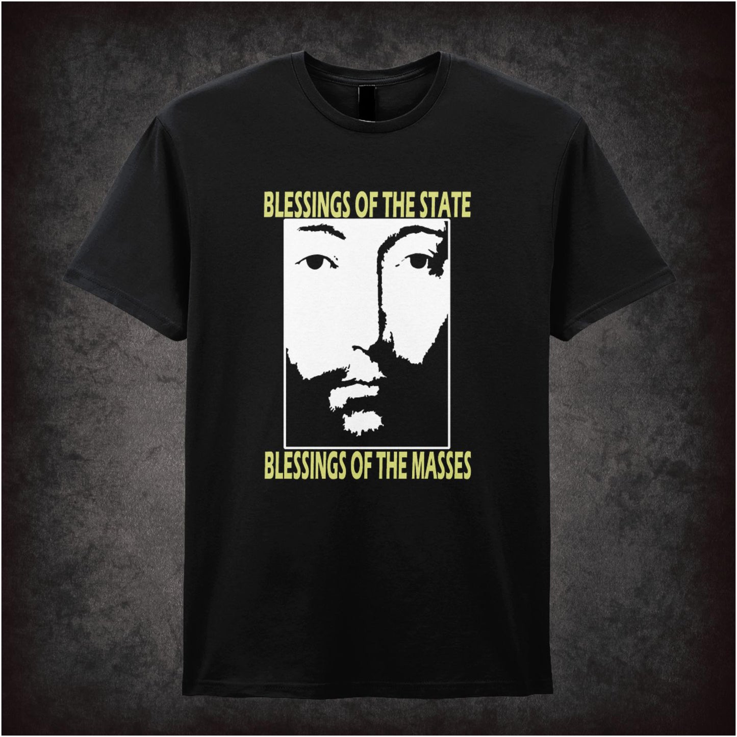 Blessings of the State, Blessings of the Masses – Cult Sci-Fi Graphic T-Shirt